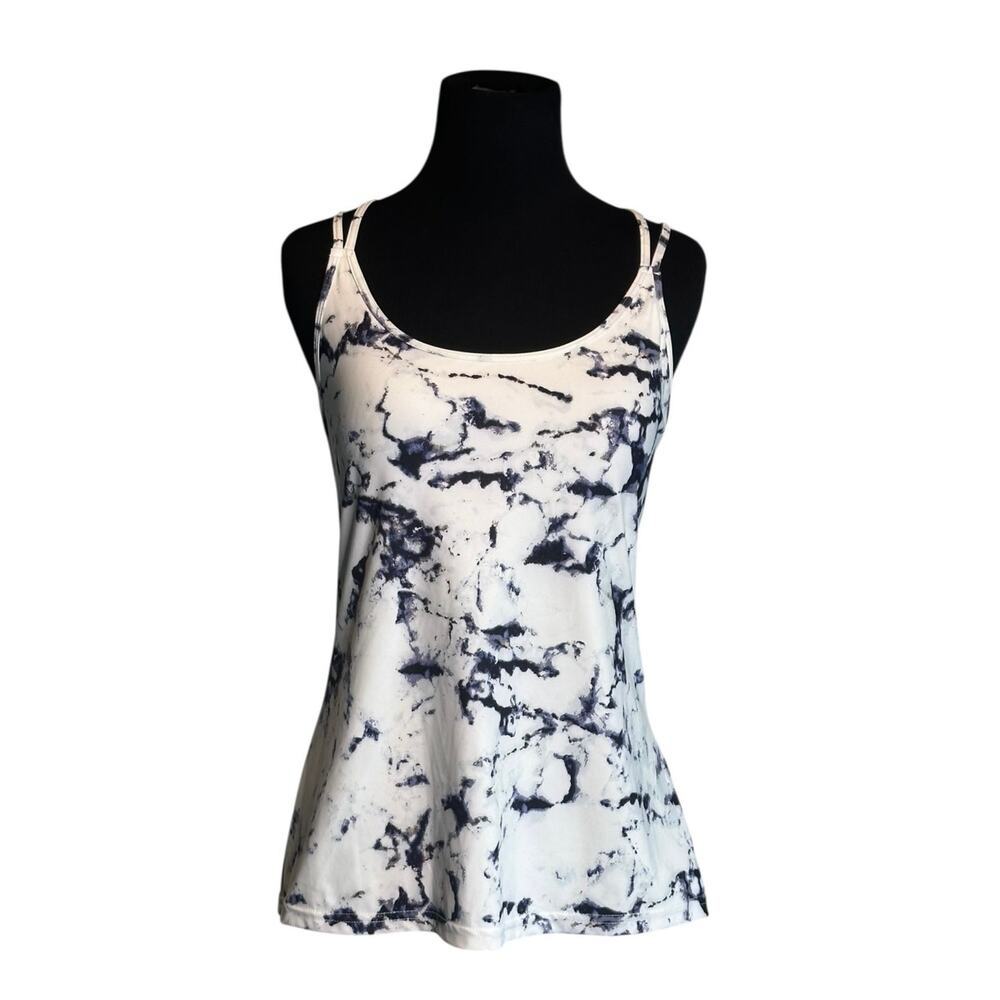 Old Navy white purple bra build in tank top size medium